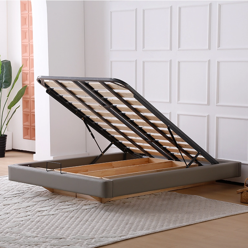CJ-43 Premium Wholesale Bedroom Furniture Set Wooden Slat Metal Bed Frame King Size Upholstered Bed Frame with Storage 1