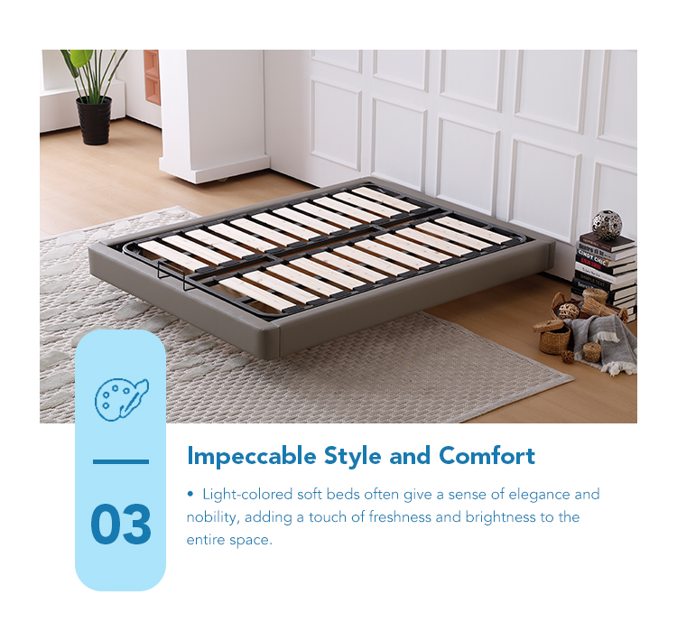 CJ-43 Premium Wholesale Bedroom Furniture Set Wooden Slat Metal Bed Frame King Size Upholstered Bed Frame with Storage 11