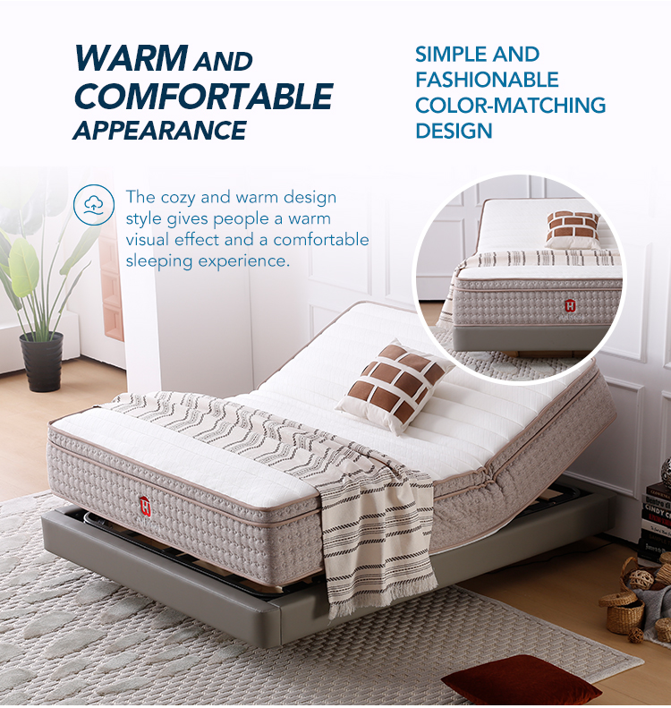 MP7 Remote control pocket spring luxury mattresses king adjustable electric smart mattress with memory foam 17