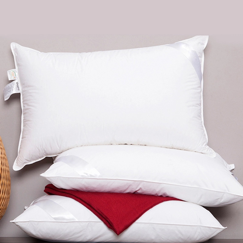 Customized comfortable sleeping Luxury white 100% high quality premium 5 star hotel used feather and goose down pillows 1