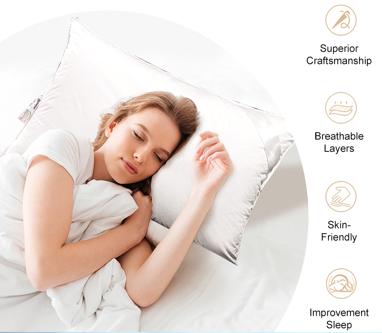 Индивидуально подобранные удобные подушки для сна класса люкс белого цвета 100% высокого качества премиум 5-звездочного отеля из перьев и гусиного пуха 17