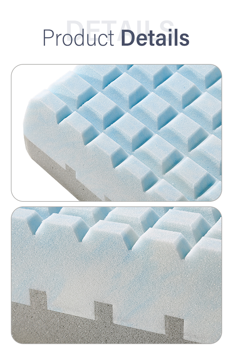 YZT-362 인체공학적 베개 정형외과적 목 지지대 환기 편안한 메모리 폼 베개, 탈착식 커버 포함 19