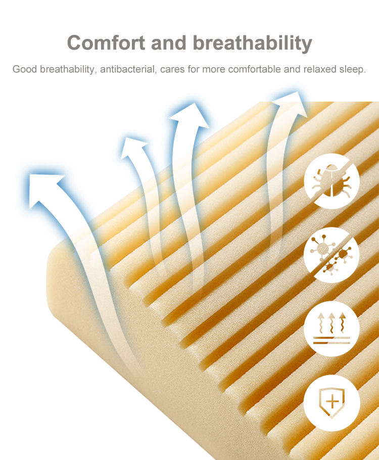 YZT-358 Cooling Massage Ergonomic Contour Neck Anti-Bacteria Silicone Bed Pillows for Sleeping Comfortable 14