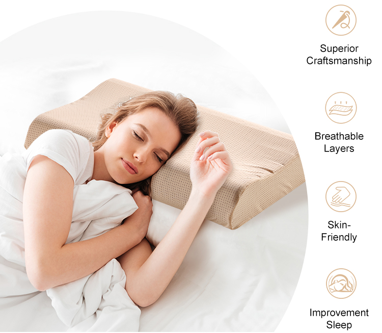 YZT-358 Cooling Massage Ergonomic Contour Neck Anti-Bacteria Silicone Bed Pillows for Sleeping Comfortable 16