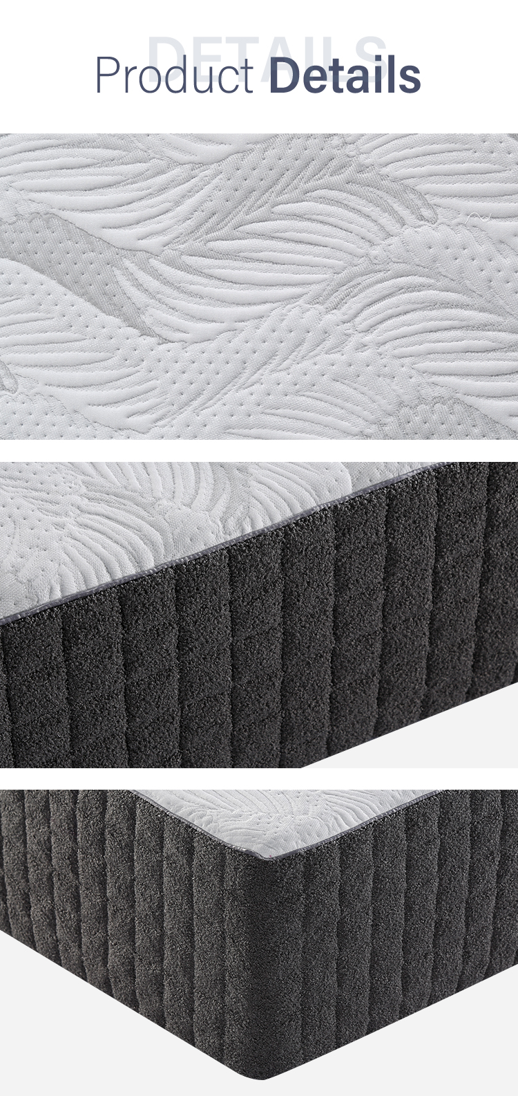 Quality 30MM-02 medium soft 5 zoned support memory foam mattress queen | JLH Mattress 17