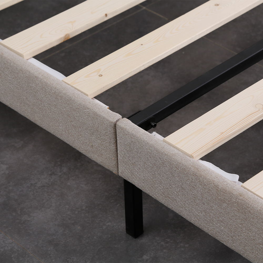 MB3681ZT Modern bedroom furniture full size wooden slat beds asy assembly fabric upholstered bed frame with headboard 12