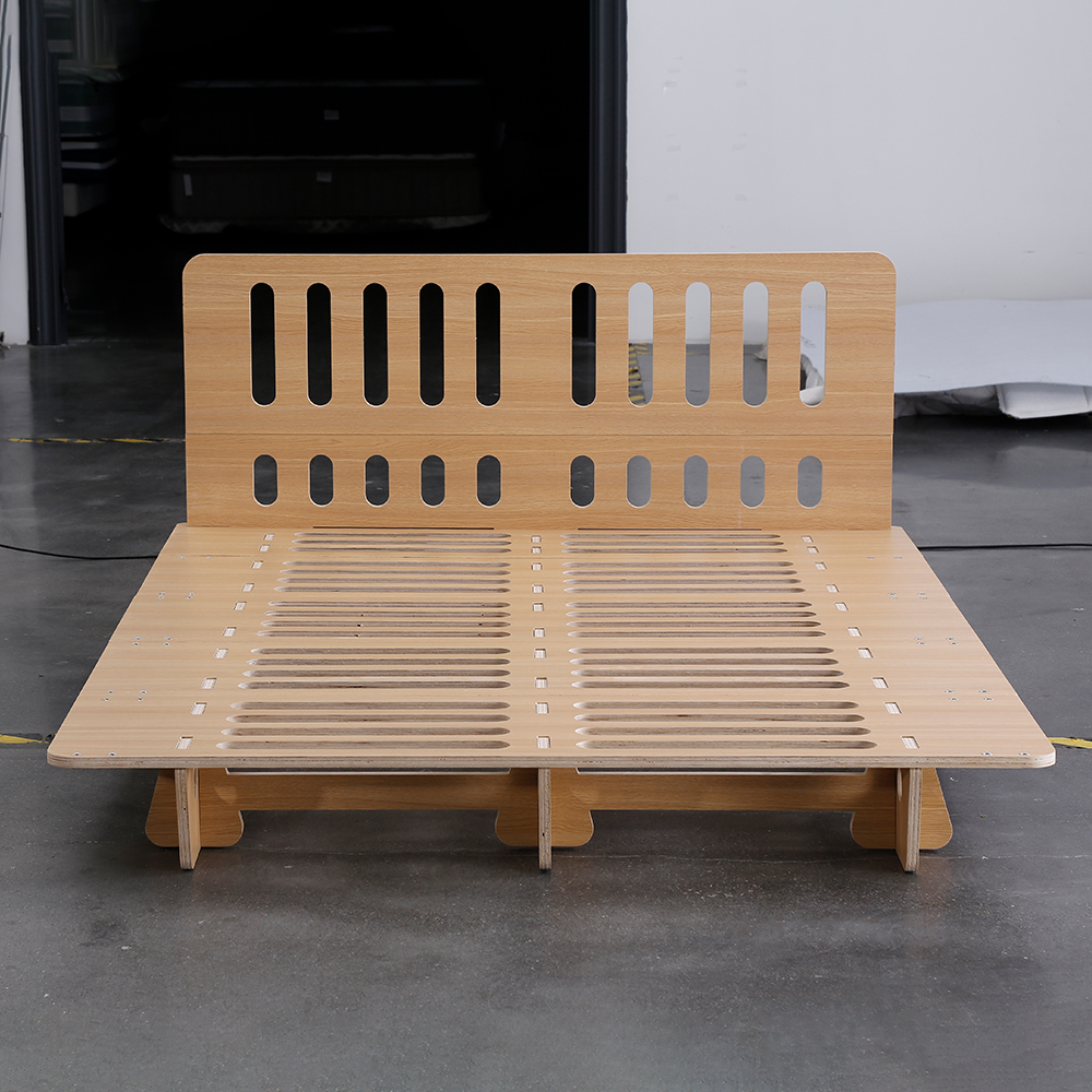 Modern Design Eco-friendly and Sustainable Solid Wood Block Board Wooden Bed Frame Classic Solid Wood Box Bed 9
