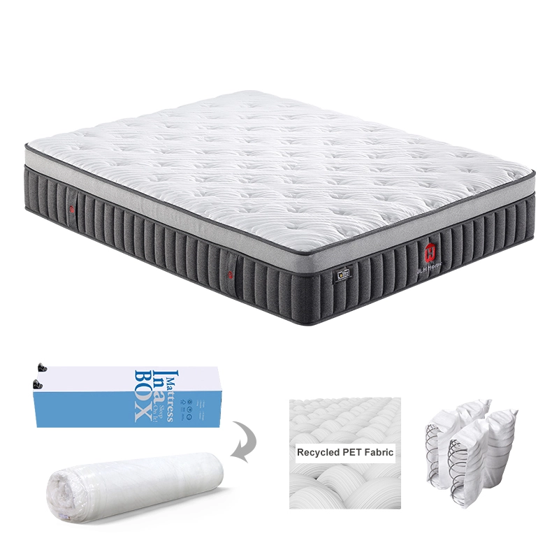 34PA-95 Foshan Furniture Euro Top 8-13 Inch Memory Foam 5 7 Zone Pocket Spring Mattress Packed in boxes - jlh Mattress 1