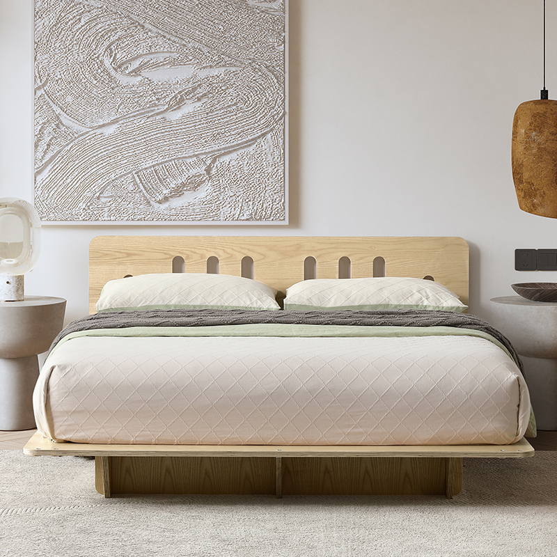 Modern Design Eco-friendly and Sustainable Solid Wood Block Board Wooden Bed Frame Classic Solid Wood Box Bed 11
