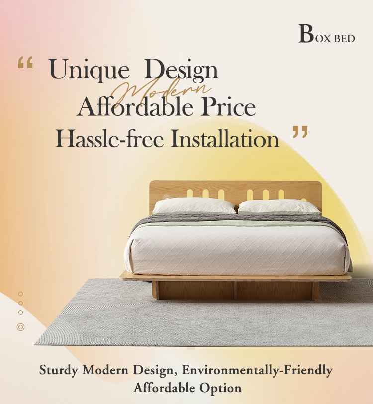 Modern Design Eco-friendly and Sustainable Solid Wood Block Board Wooden Bed Frame Classic Solid Wood Box Bed 21