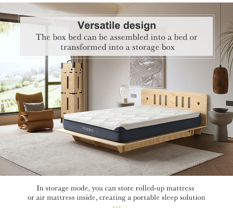 Modern Design Eco-friendly and Sustainable Solid Wood Block Board Wooden Bed Frame Classic Solid Wood Box Bed 22