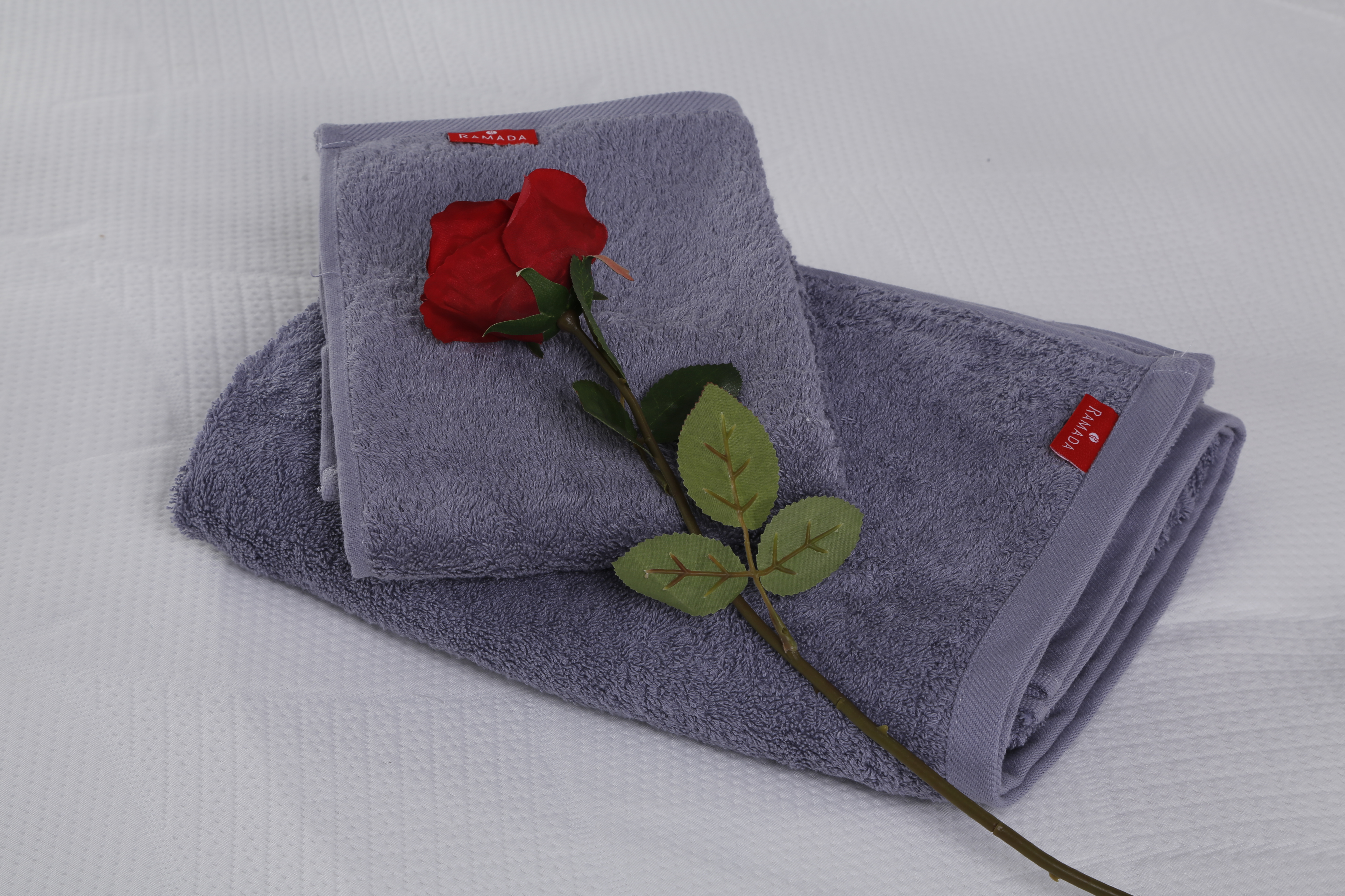 Wholesale 100% Cotton Luxury Border Five Star Hotel Gray Bath Hand Towel SET 10