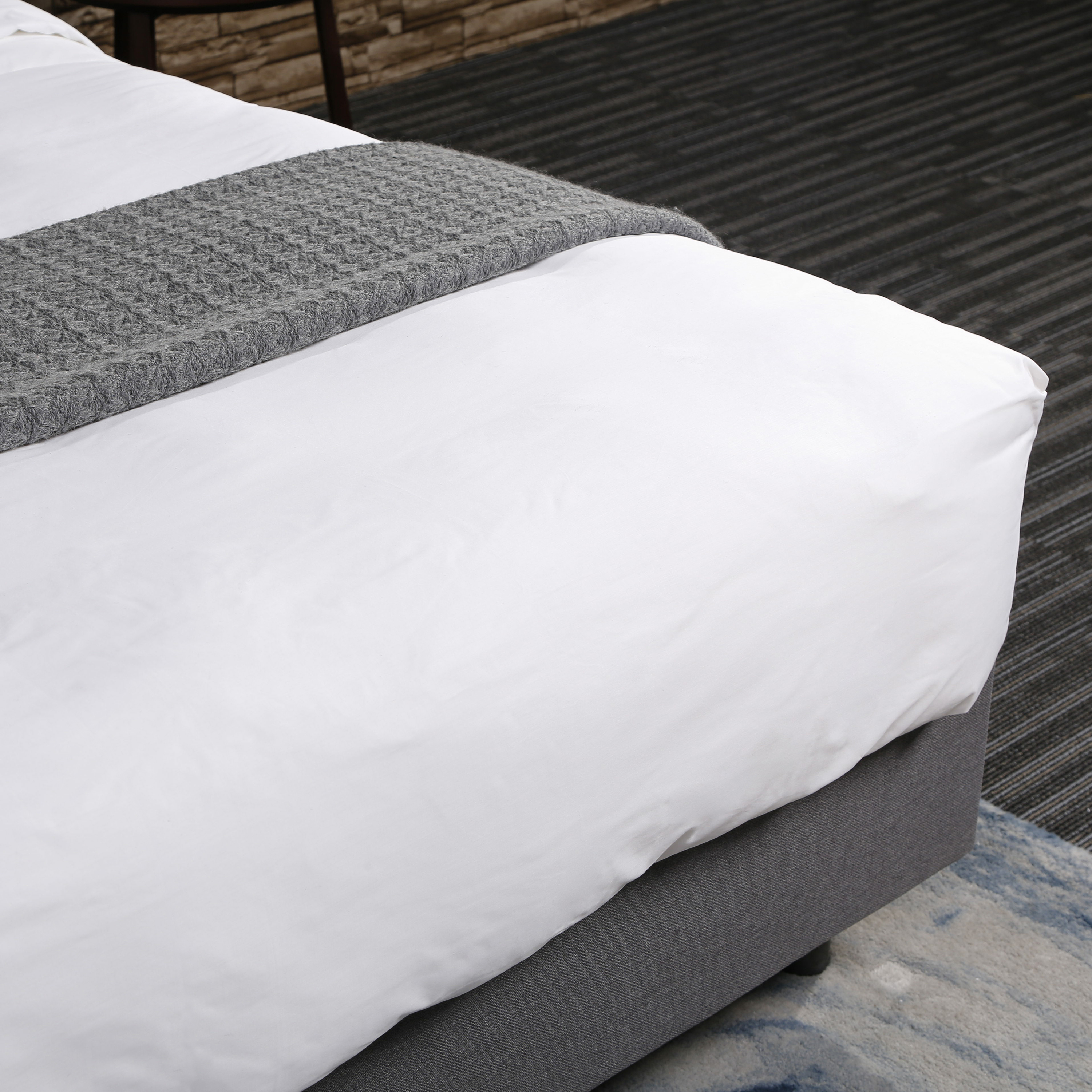 Customized High Quality Plain White 6080S 400TC 100% Cotton Sateen Hotel Bedroom Bedding Sheet Set From China 9