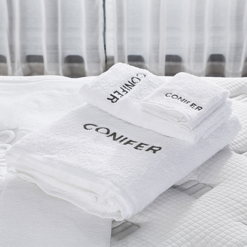 Factory Supply Luxury Conifer Five-Star Wine Embroidered Logo Bathroom Towel Set 8