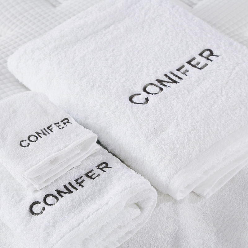 Factory Supply Luxury Conifer Five-Star Wine Embroidered Logo Bathroom Towel Set 9