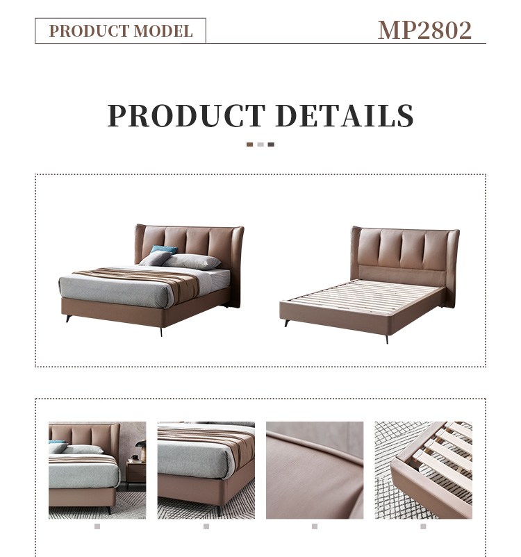 Customized MP2802ZT luxury leather bed manufacturers From China | JLH Mattress 8