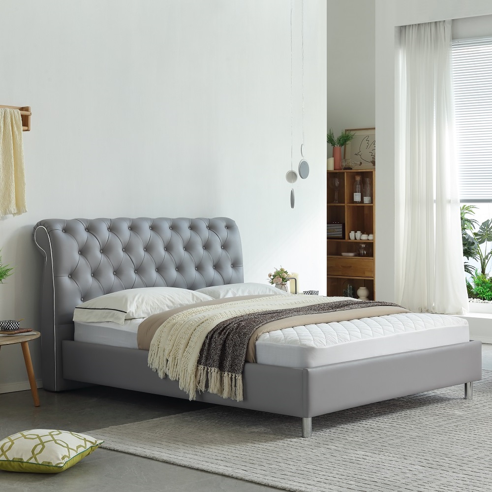 MP3618ZT | Luxuriously comfortable hotel twin size leather bed with a generously cushioned headboard 7