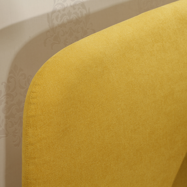 MB3346 Wooden King Full Size Upholstered Bed Frame With Headboard Bright Yellow 11