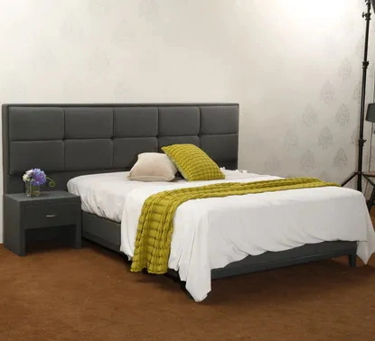 CJ-10 Matches MB3358 Strong Wood Slat Support Grey Full Size Contemporary Beds 1