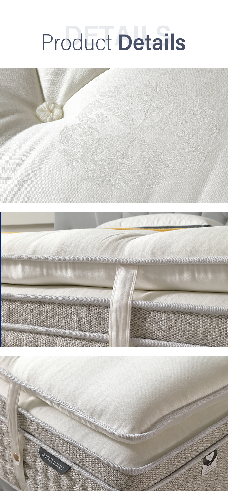 Fabbrica all'ingrosso di migliore qualità 10PB-01 Hotel Perfect Sleeper Spring Materasso Topper Rotolo in una scatola - JLH Mattress 16