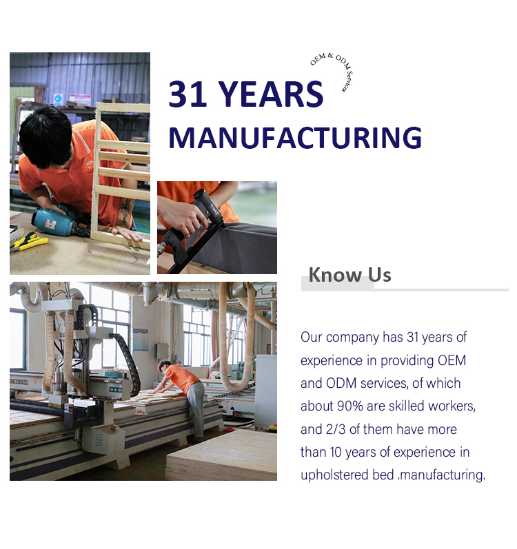 MB3385ZT OEM ODM Waterproof fabric modern hotel up-holstered beds with luxury design bed frame in double size 12