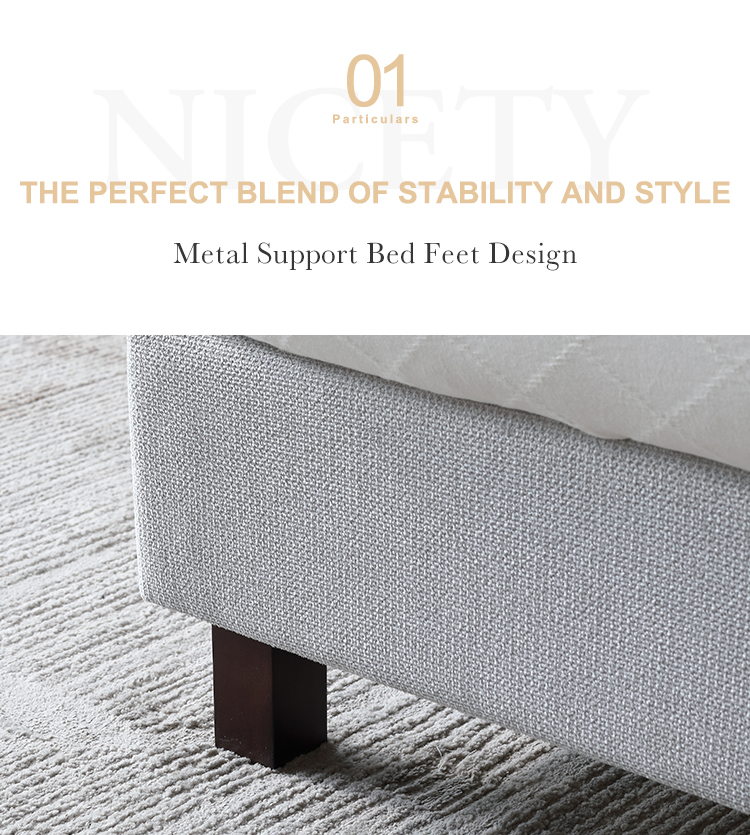 MB3385ZT OEM ODM Waterproof fabric modern hotel up-holstered beds with luxury design bed frame in double size 10