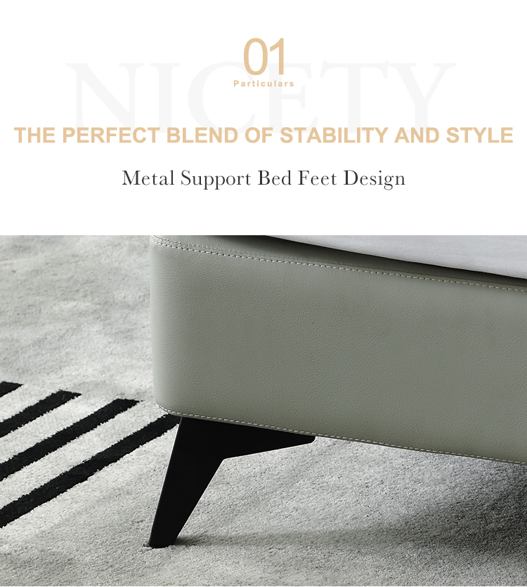 Quality MP5105ZT Modern Minimalist Home Furniture Wooden Bedframe Microfiber Leather Upholstered Bed King Queen Size 10
