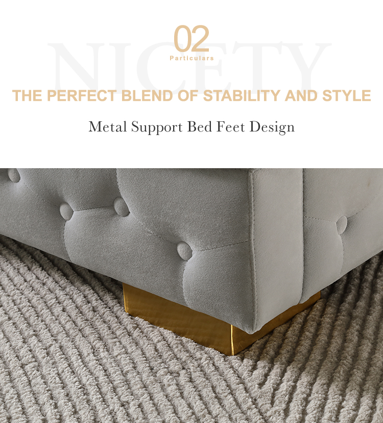 Wholesale MB3683ZT king size upholstered luxury wedding headboard platform bed frame furniture designs | JLH Mattress 10