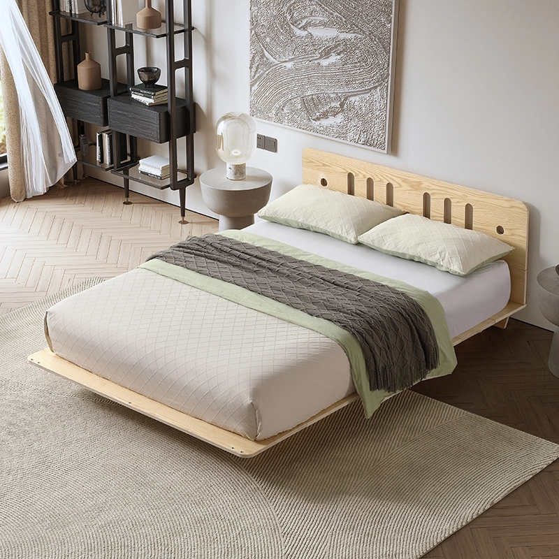 Modern Design Eco-friendly and Sustainable Solid Wood Block Board Wooden Bed Frame Classic Solid Wood Box Bed 1