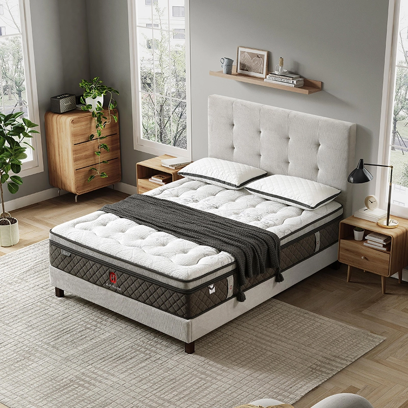 47AA-22 Commercial Use Furniture King Size Spring Soft Mattress Quality Box Top 7 Zone Pocket Coil Hybrid Mattress 1