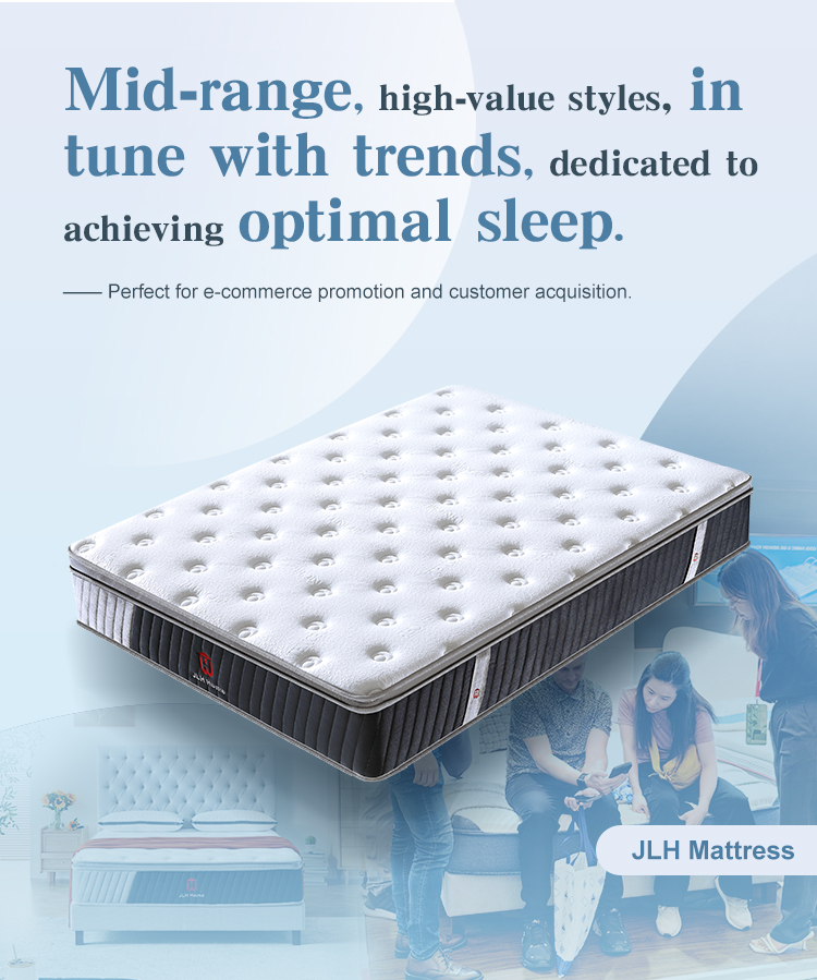 Matelas à ressorts ensachés personnalisé 34PB-43 enroulé dans une boîte, facile à emballer, OEM/ODM, matelas d&39;hôtel double, queen, king size 13