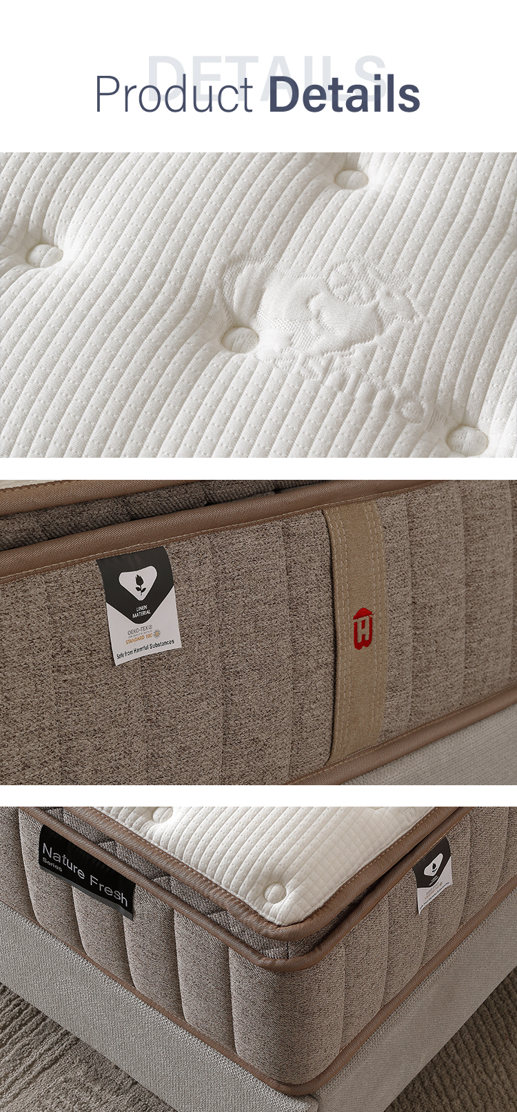JLH Mattress - Fabricante de colchones enrollables con resortes de 13 pulgadas y bolsas 32PB-28 para hoteles y hogares de Foshan 23