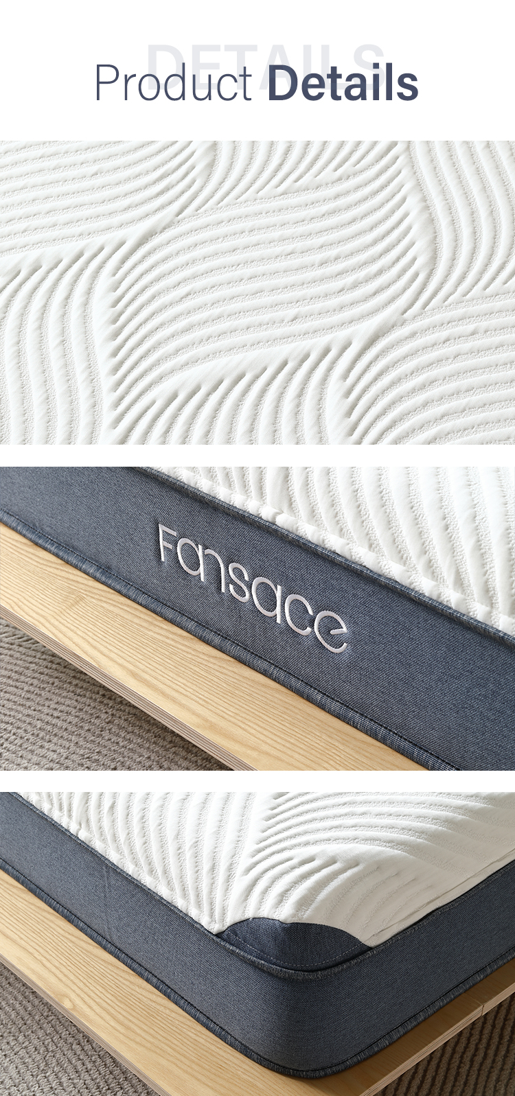 34PF-02 Factory Wholesale Popular 5 Star Hotel Mattress 10 Inch Sleeping Air Memory Foam Hybrid Mattress Manufacturer 21