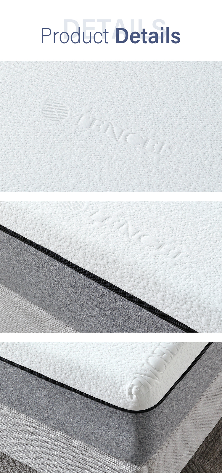 20GM-02 Огнестойкий матрас для кровати размера Queen King Size из ткани с латексным гелем и эффектом памяти Производитель матрасов | JLH Mattress 20