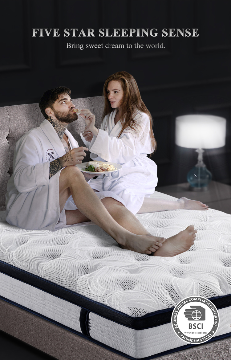 Super Wholesale Sales King Size Mattress Pocket Spring Customizable Memory foam Latex Hotel Mattresses in a Box 20