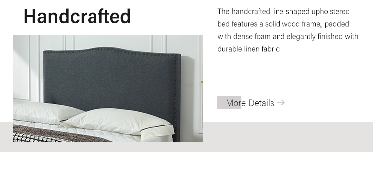 MB3639ZT solid wood frame latest design hotel grey color upholstered bed frame manufacturers From China | JLH Mattress 9