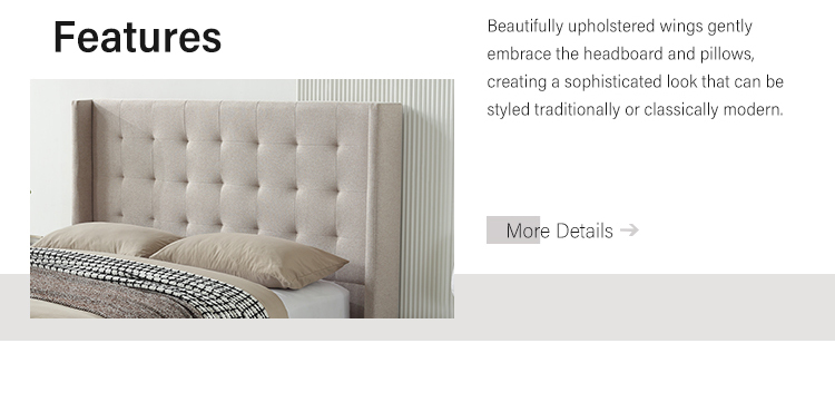 MB3638ZT factory luxury wooden slats china bed queen size fabric modern upholstered bed frame for hotel| JLH Mattress 9