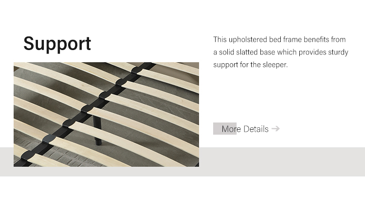 MB3638ZT factory luxury wooden slats china bed queen size fabric modern upholstered bed frame for hotel| JLH Mattress 11