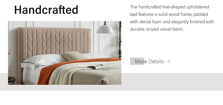 Best MB3635ZT | 2022 Minimalist Leaf shape hotel upholstered bed for adult Milk-Tea Color JLH Mattress Supplier 9