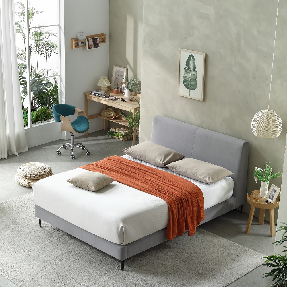 Quality MB3630ZT | 2022 Simple Light grey hotel upholstered bed for adult soft bed Manufacturer | JLH Mattress 8