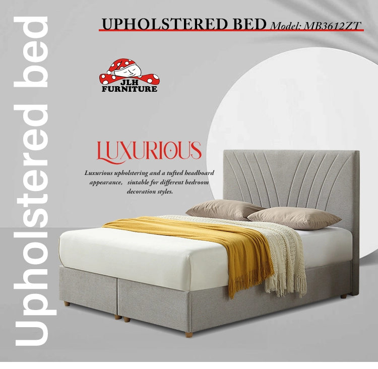 MB3612ZT ODM - Cama de hotel otomana de tela de lino de dos lados con diseño moderno hecha a mano y almacenamiento, tamaño Queen JLH Mattress 1