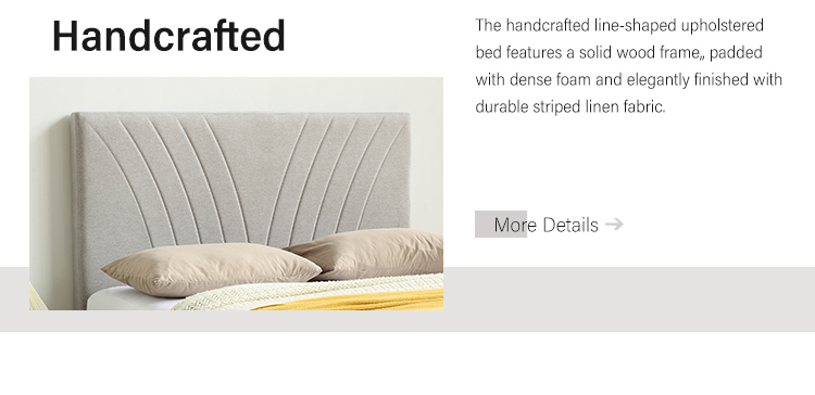 MB3612ZT ODM Handcrafted Modern Design Two Side Linen Fabric Ottoman Hotel Bed Frame Storage Queen Bed - JLH Mattress 11