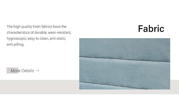 Quality MB3611ZT Customized modern design blue fabric soft bed head queen size hotel upholstered bed | JLH Mattress 10