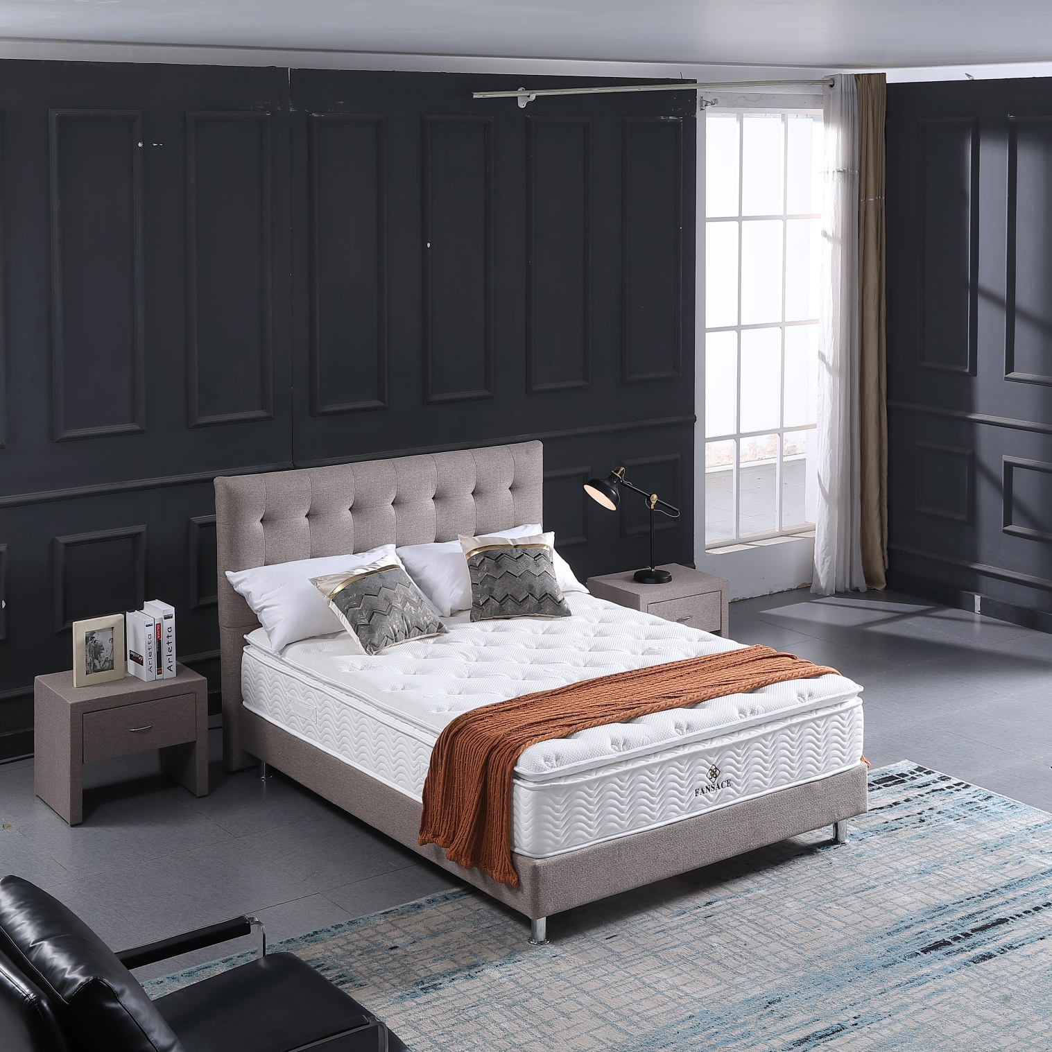 32PA-01 rolled up in box luxury 5 star hotel queen size Hypo-allergenic royal 5 zone pocket spring mattress 9