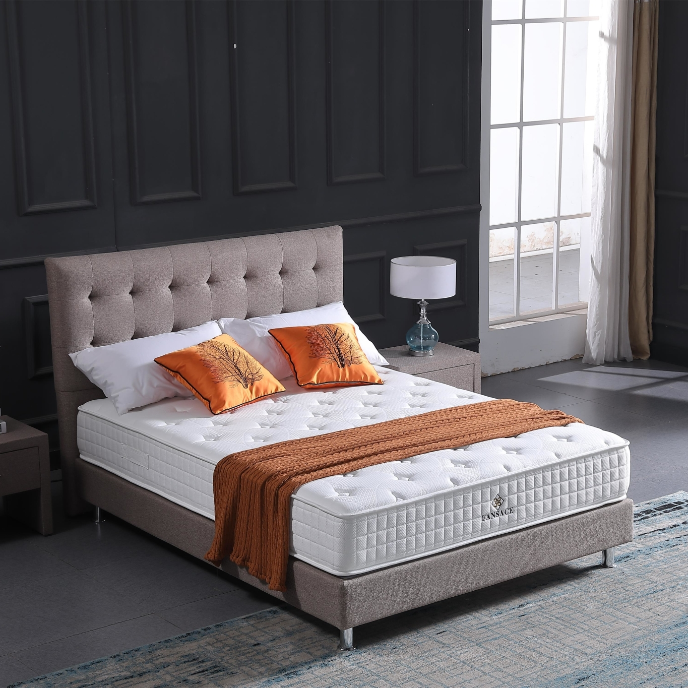 21BA-01Customized Logo queen king single size 4 star hotel mattress fireproof pocket spring mattress manufacturer 1