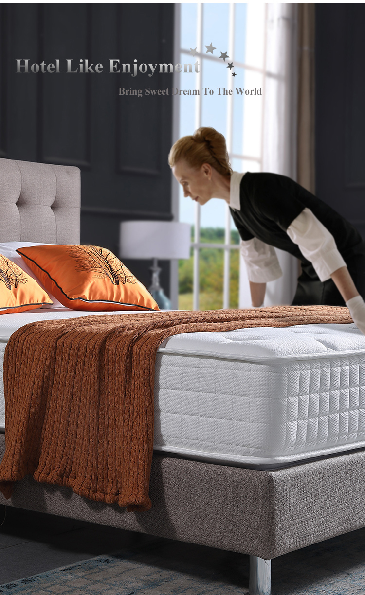 21BA-01Customized Logo queen king single size 4 star hotel mattress fireproof pocket spring mattress manufacturer 22