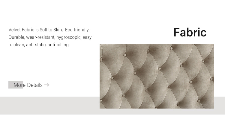Best MB3565ZT Royal Luxury Button Cream Velvet upholstered bed for high end market Factory Price - JLH Mattress 10