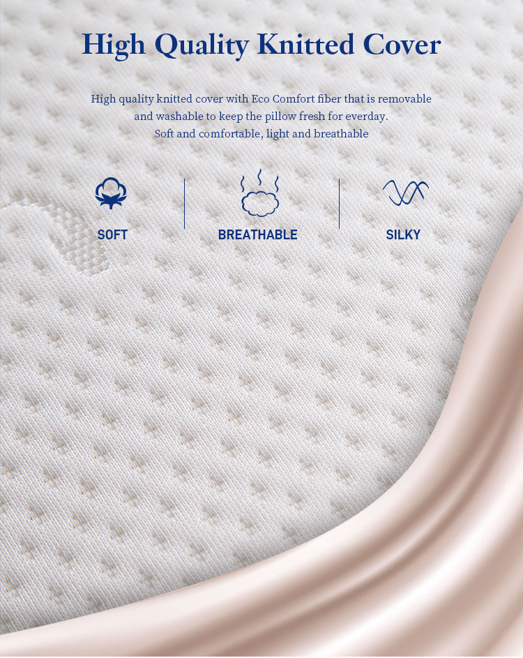 подушки для гостиничных апартаментов из белой трикотажной ткани с ортопедическим эффектом для взрослых с охлаждающим гелем Infused memory foam подушка 14