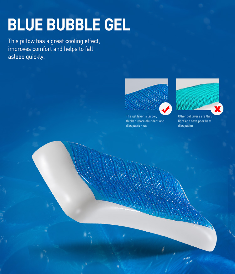 Введение в заводскую цену Raw Comfort And Relax гипоаллергенная двусторонняя латексная муссовая гелевая пена с эффектом памяти подушка для кровати 8