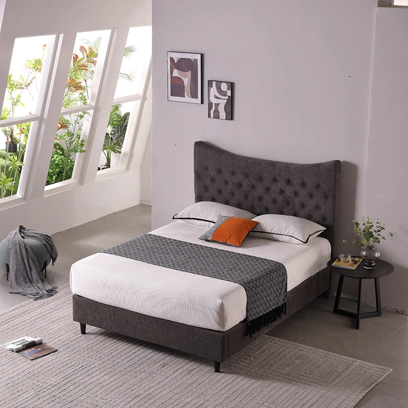 MB3662ZT Upholstered Platform Bed Frame Tufted headboard Wood Slat Support Easy Assem 1
